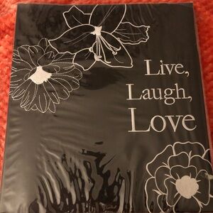NEW Black with stitching Photo Album holds 400 + more! Live Laugh Love